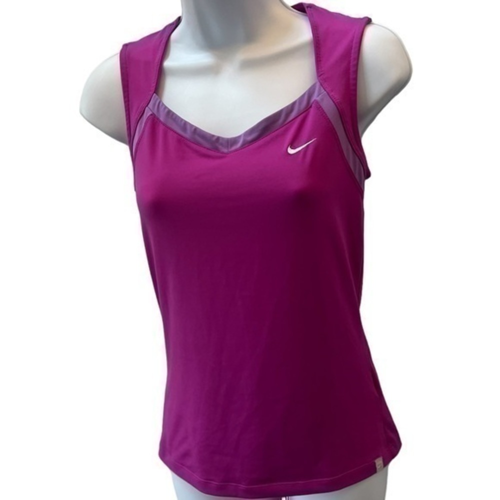 Nike Dri Fit Sleeveless Top Small Water Wicking Magenta Sleeveless EUC Active
